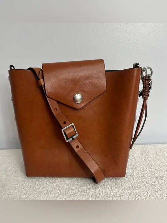 Rag & Bone Atlas Bucket Tan Leather Bag - Picture 1 of 16